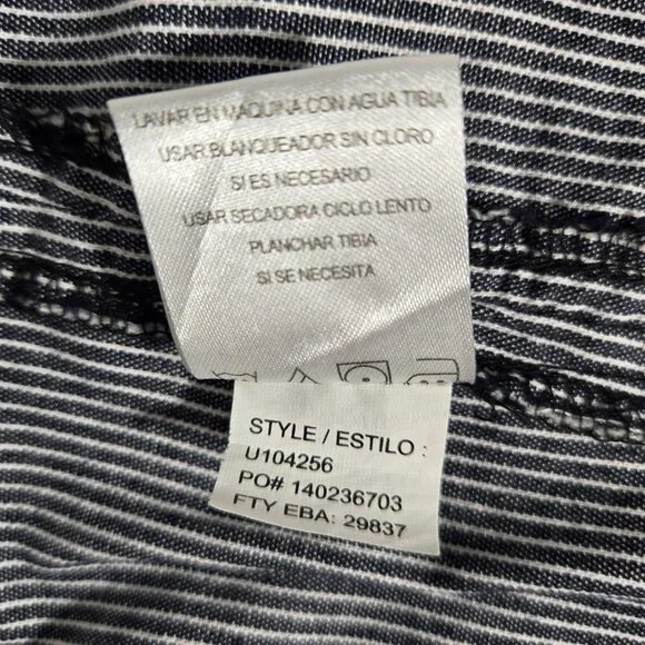 VINTAGE Striped Elastic Waist Drawstring Cargo BERMUDA Shorts Women's Size L/XL. - Picture 13 of 17